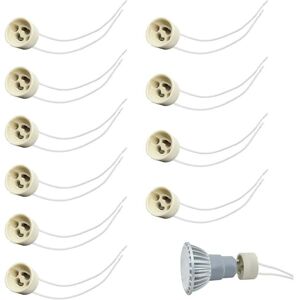 TORMATOR 10 Pieces GU10 Ceramic Lamp Socket, GU10 Lamp Holder, Adapter for LED and Halogen Bulbs, Max 300W, Voltage 250V, High Temperature Resistant, For TORMATOR 10 Pieces GU10 Ceramic Lamp Socket, GU10 Lamp Holder, Adapter for LED and Halogen Bulbs, Max 300W, Voltage 250V, High Temperature Resistant, For