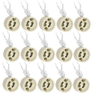 CSPARKV 20Pcs GU10 Lamp Holder Socket GU10 Ceramic Base 2A 250V with 9cm Silicone Cable Bulb Socket Connector Adapter for LED and Halogen CSPARKV 20Pcs GU10 Lamp Holder Socket GU10 Ceramic Base 2A 250V with 9cm Silicone Cable Bulb Socket Connector Adapter for LED and Halogen