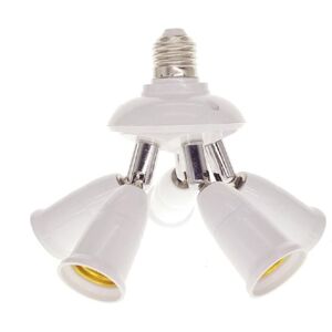Memkey - 3 in 1 E27 Socket Splitter Adapter, E26/E27 Standard led Bulbs Lamp Base Converter Chandelier Socket with 360 Degree Adjustable to 180° 568, Memkey - 3 in 1 E27 Socket Splitter Adapter, E26/E27 Standard led Bulbs Lamp Base Converter Chandelier Socket with 360 Degree Adjustable to 180° 568,