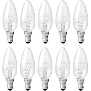 Memkey - E14 40W Clear Candle Bulb, Dimmable Light Bulb, Warm White 2700K, 400lm, Flame Bulb, E14 Edison Screw Candle Bulbs, 10 Pack Memkey - E14 40W Clear Candle Bulb, Dimmable Light Bulb, Warm White 2700K, 400lm, Flame Bulb, E14 Edison Screw Candle Bulbs, 10 Pack
