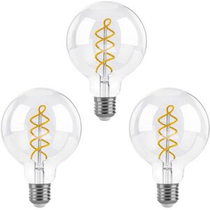 WOIYIC Dimmable Edison LED Bulbs E27, G95 Vintage LED Spiral Filament Decorative Bulb, 4W (equivalent to 40W), Warm White 2700K, 400LM, Clear Glass, Pack of WOIYIC Dimmable Edison LED Bulbs E27, G95 Vintage LED Spiral Filament Decorative Bulb, 4W (equivalent to 40W), Warm White 2700K, 400LM, Clear Glass, Pack of