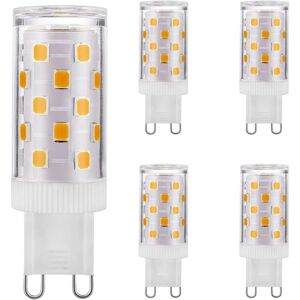 WOIYIC Dimmable G9 LED Bulbs No Flicker 4W Equivalent to 25W 28W 33W Halogen Bulbs, Warm White 3000K, G9 Socket Energy Saving LED Lamp, AC 220-240V, 5 Pack WOIYIC Dimmable G9 LED Bulbs No Flicker 4W Equivalent to 25W 28W 33W Halogen Bulbs, Warm White 3000K, G9 Socket Energy Saving LED Lamp, AC 220-240V, 5 Pack