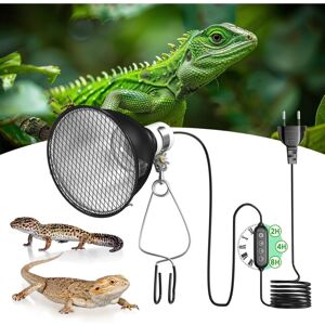 YS-YALOTRS Dome Heat Lamp with Reflector, Dimmer and Timer, 100W E27 Terrarium Heat Lamp, 5.5 Inch Reflector Lamp Holder for UVA, UVB, and Infrared Bulbs (Bulb YS-YALOTRS Dome Heat Lamp with Reflector, Dimmer and Timer, 100W E27 Terrarium Heat Lamp, 5.5 Inch Reflector Lamp Holder for UVA, UVB, and Infrared Bulbs (Bulb