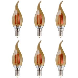 WOIYIC E14 LED Filament Candle Light Bulb 4W (40W Halogen Equivalent) Warm White 2700K 600Lm Flame Bulbs Classic Candle Bulb E14 LED Vintage Amber Glass WOIYIC E14 LED Filament Candle Light Bulb 4W (40W Halogen Equivalent) Warm White 2700K 600Lm Flame Bulbs Classic Candle Bulb E14 LED Vintage Amber Glass