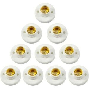 GOTRAYS E27 Lamp Holder Screw Socket Plastic Wall Mount LED Bulb Base Converter Adapter Holders for E27 Bulb Plastic Round Screw Socket for Bulb Socket 10PCS GOTRAYS E27 Lamp Holder Screw Socket Plastic Wall Mount LED Bulb Base Converter Adapter Holders for E27 Bulb Plastic Round Screw Socket for Bulb Socket 10PCS
