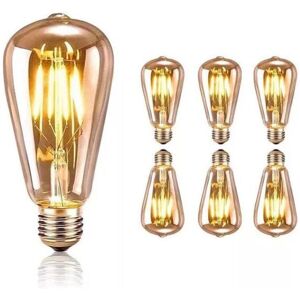 Tonchean - E27 Vintage led Bulb, ST64 Decorative Edison Filament Bulb, Warm White, 4W Equivalent to 40W Incandescent, Retro Antique Decorative Lamp Tonchean - E27 Vintage led Bulb, ST64 Decorative Edison Filament Bulb, Warm White, 4W Equivalent to 40W Incandescent, Retro Antique Decorative Lamp