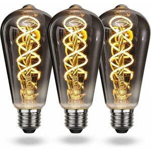 WOIYIC E27 Vintage LED Bulb Warm White, Vintage E27 Dimmable Spiral Filament Bulb 4W Soft Light, E27 Vintage Edison Bulb Suitable for Living Room, Bedroom, WOIYIC E27 Vintage LED Bulb Warm White, Vintage E27 Dimmable Spiral Filament Bulb 4W Soft Light, E27 Vintage Edison Bulb Suitable for Living Room, Bedroom,