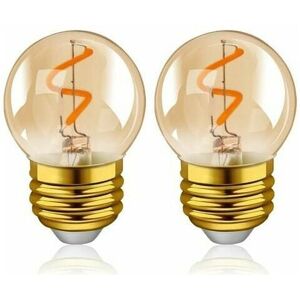Dewdat - G40 E27 led Retro Edison Light Bulb Mini Globe 2W Amber Glass Spiral Filament Bulb 220V for Outdoor String Lights Cafe Lights Christmas Dewdat - G40 E27 led Retro Edison Light Bulb Mini Globe 2W Amber Glass Spiral Filament Bulb 220V for Outdoor String Lights Cafe Lights Christmas