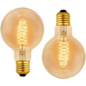 BEIJIYI G80 Dimmable 40W Warm White 2700K AC 220V E27 Retro Incandescent Decorative Light Bulbs Spiral Tungsten Filament Lamp (2-Pack) BEIJIYI G80 Dimmable 40W Warm White 2700K AC 220V E27 Retro Incandescent Decorative Light Bulbs Spiral Tungsten Filament Lamp (2-Pack)