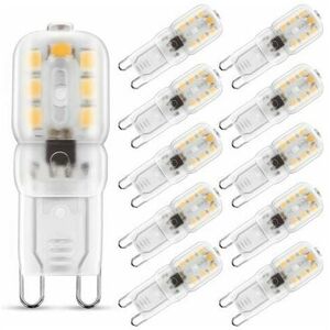 Dewdat - G9 led Bulb, 2W G9 Warm White 3000K, led Light Bulb, 25W Equivalent Halogen Bulb, 230V ac 200lm, 360° Wide Beam, G9 Base Pack of 10 Dewdat - G9 led Bulb, 2W G9 Warm White 3000K, led Light Bulb, 25W Equivalent Halogen Bulb, 230V ac 200lm, 360° Wide Beam, G9 Base Pack of 10