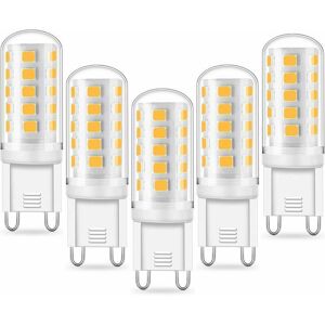 Dewdat - G9 led Bulb - 5W Equivalent 33W 40W G9 , 420LM, Mini Lamp, Cool White 6000K, Flicker Free, AC220-240V, NON-Dimmable, Pack of 5 Dewdat - G9 led Bulb - 5W Equivalent 33W 40W G9 , 420LM, Mini Lamp, Cool White 6000K, Flicker Free, AC220-240V, NON-Dimmable, Pack of 5