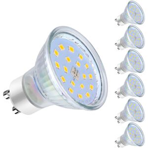 TORMATOR GU10 LED Bulbs, 5W equivalent to 60W, 600lm, Cool White 6000K, 120° Wide Beam Angle, LED Spot Bulbs, Pack of 6 TORMATOR GU10 LED Bulbs, 5W equivalent to 60W, 600lm, Cool White 6000K, 120° Wide Beam Angle, LED Spot Bulbs, Pack of 6