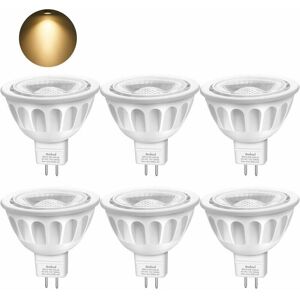 Dewdat - GU5.3 led MR16 Light Bulb, Warm White 3000K, 5W Equivalent to 50W Halogen Lamp, ac/dc 12V, 450LM, 40° Angle, Not Dimmable, Pack of 6 Dewdat - GU5.3 led MR16 Light Bulb, Warm White 3000K, 5W Equivalent to 50W Halogen Lamp, ac/dc 12V, 450LM, 40° Angle, Not Dimmable, Pack of 6