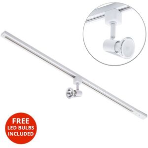 Litecraft - 1 Metre Kitchen Track Light With 1 Harlem Fixture & led Bulb - White Litecraft - 1 Metre Kitchen Track Light With 1 Harlem Fixture & led Bulb - White
