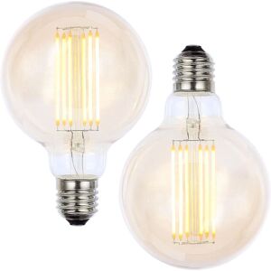 Litecraft - Light Bulb E27 Edison Screw Cap 6 Watt led Filament Globe Fitting in Gold Tint - 2 Pack Litecraft - Light Bulb E27 Edison Screw Cap 6 Watt led Filament Globe Fitting in Gold Tint - 2 Pack