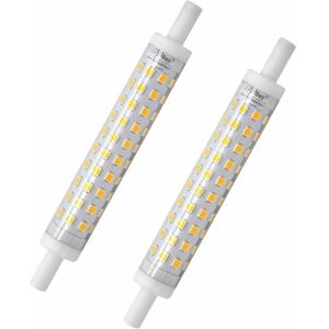 Trimec - Lot de 2 ampoules led R7s - 118 mm - Blanc chaud - 3000 k - Ampoule J118 - 10 w - Remplace une ampoule halogène de 80 w - Pas de Trimec - Lot de 2 ampoules led R7s - 118 mm - Blanc chaud - 3000 k - Ampoule J118 - 10 w - Remplace une ampoule halogène de 80 w - Pas de