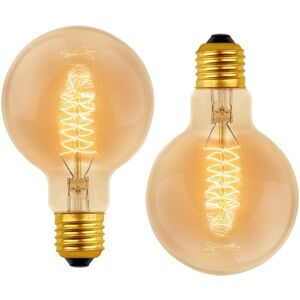 BEIJIYI Pack G80 E27 Retro Incandescent Decorative Light Bulbs, 40W Warm White 2700K, AC 220V, E27 Spiral Tungsten Filament Lamp BEIJIYI Pack G80 E27 Retro Incandescent Decorative Light Bulbs, 40W Warm White 2700K, AC 220V, E27 Spiral Tungsten Filament Lamp
