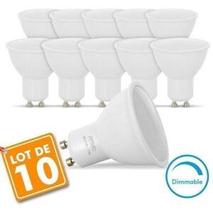 COOCHEER Pack of 10 GU10 7W LED spotlights (60W equivalent), dimmable, color temperature: cool white 6000K COOCHEER Pack of 10 GU10 7W LED spotlights (60W equivalent), dimmable, color temperature: cool white 6000K