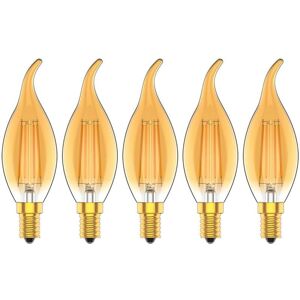 WOIYIC Pack of 5 Dimmable 4W Vintage Filament Bulb E14 LED Warm White 2700K 30W Incandescent Bulbs Equivalent 300LM AC 220V WOIYIC Pack of 5 Dimmable 4W Vintage Filament Bulb E14 LED Warm White 2700K 30W Incandescent Bulbs Equivalent 300LM AC 220V