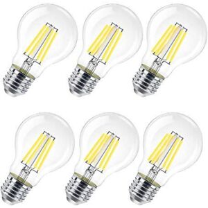 BEIJIYI Pack of 6 E27 LED Bulbs, 8W (equivalent to 80W), A60, Clear, Non-dimmable, Cool White 6500K BEIJIYI Pack of 6 E27 LED Bulbs, 8W (equivalent to 80W), A60, Clear, Non-dimmable, Cool White 6500K