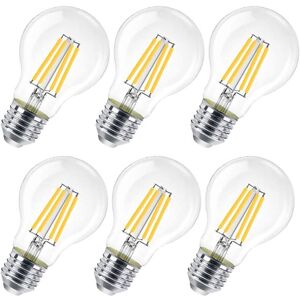 BEIJIYI Pack of 6 E27 LED bulbs, 8W (equivalent to 80W), clear, non-dimmable, warm white 3000K, model A60 BEIJIYI Pack of 6 E27 LED bulbs, 8W (equivalent to 80W), clear, non-dimmable, warm white 3000K, model A60
