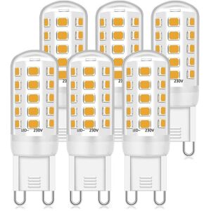 Cyslmuk - Pack of 6 G9 led Bulb 3W, 350LM, Equivalent to 40W Halogen, Cool White 6000K, 220-240V, cri 82, NON-Dimmable, Energy Saving, Ceramic Base, Cyslmuk - Pack of 6 G9 led Bulb 3W, 350LM, Equivalent to 40W Halogen, Cool White 6000K, 220-240V, cri 82, NON-Dimmable, Energy Saving, Ceramic Base,