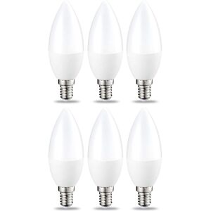 BEIJIYI Pack of 6 Small LED Flame Light Bulbs with E14 Edison Screw, 5W (equivalent to 40W), Warm White, Non-dimmable BEIJIYI Pack of 6 Small LED Flame Light Bulbs with E14 Edison Screw, 5W (equivalent to 40W), Warm White, Non-dimmable