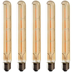 BEIJIYI Pack T225 Long Tube Light Bulbs, 6W E27 Edison LED Filament Bulb, Warm White, Amber Glass for Decorative Light Bulb, AC 220-240V BEIJIYI Pack T225 Long Tube Light Bulbs, 6W E27 Edison LED Filament Bulb, Warm White, Amber Glass for Decorative Light Bulb, AC 220-240V