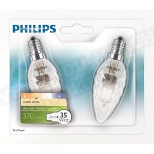 Philips 202967 Pack of 2 E14 halogen bulbs, 28W equivalent to 35W, dimmable Philips 202967 Pack of 2 E14 halogen bulbs, 28W equivalent to 35W, dimmable