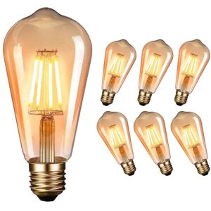 BEIJIYI Retro LED Edison Bulb, ST64 Amber Bulb, E27 4W Retro Light Bulb, Warm Color-2200K, Retro Edison Lights, 6 Pack BEIJIYI Retro LED Edison Bulb, ST64 Amber Bulb, E27 4W Retro Light Bulb, Warm Color-2200K, Retro Edison Lights, 6 Pack