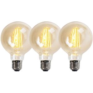 LUEDD Set of 3 E27 Dimmable led Bulbs G95 Gold 5W 450LM 2200K LUEDD Set of 3 E27 Dimmable led Bulbs G95 Gold 5W 450LM 2200K