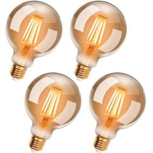 TOOLIVE Set of 4 Vintage LED Edison Bulbs G95 E27 6W Warm White 2200K Retro Light Bulb Equivalent to 54W Incandescent Bulb Not Dimmable TOOLIVE Set of 4 Vintage LED Edison Bulbs G95 E27 6W Warm White 2200K Retro Light Bulb Equivalent to 54W Incandescent Bulb Not Dimmable