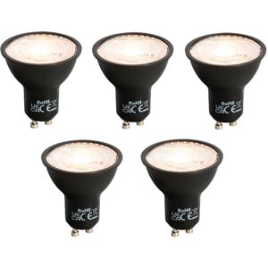 LUEDD Set of 5 GU10 Dimmable led Bulbs Black 6W 500lm 2700K LUEDD Set of 5 GU10 Dimmable led Bulbs Black 6W 500lm 2700K