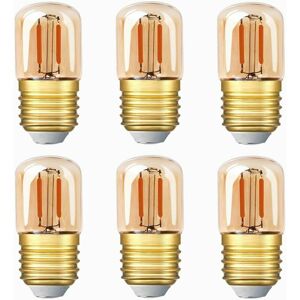 Dewdat - Tubular led Bulb , 1W T28 Edison led Bulb E27 Screw Base 2200K Super Warm White Light Bulb (Amber Glass) 6 Pack Dewdat - Tubular led Bulb , 1W T28 Edison led Bulb E27 Screw Base 2200K Super Warm White Light Bulb (Amber Glass) 6 Pack