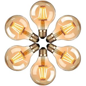 BEIJIYI Vintage Edison LED Light Bulb, G80 E27 4W Vintage Bulb, 2200K Yellow Light, Vintage Filament Bulb, Equivalent to 40W Incandescent Bulb, Non-Dimmable, BEIJIYI Vintage Edison LED Light Bulb, G80 E27 4W Vintage Bulb, 2200K Yellow Light, Vintage Filament Bulb, Equivalent to 40W Incandescent Bulb, Non-Dimmable,