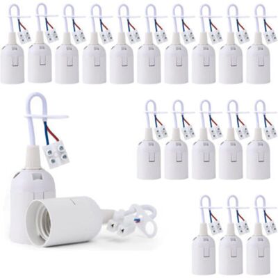 MCBOSON 20 Pcs E27 Screw-in Ceiling Light Bulb Sockets, E27 Ceiling Lamp Base, Flush Mount Ceiling Lamp Holder, for Incandescent Bulbs, Halogen Lamps (White) MCBOSON 20 Pcs E27 Screw-in Ceiling Light Bulb Sockets, E27 Ceiling Lamp Base, Flush Mount Ceiling Lamp Holder, for Incandescent Bulbs, Halogen Lamps (White)