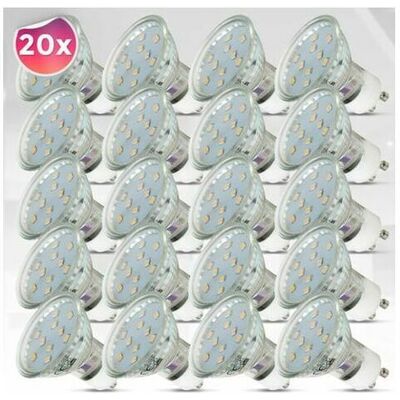 Dewdat - 20x energy-saving GU10 led bulbs, 3 watts, replaces 35 watts of halogen Dewdat - 20x energy-saving GU10 led bulbs, 3 watts, replaces 35 watts of halogen