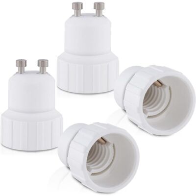 TORMATOR 4x socket adapter - GU10 to E14 socket converter - Bayonet base lamp holder adapter for halogen LED bulbs TORMATOR 4x socket adapter - GU10 to E14 socket converter - Bayonet base lamp holder adapter for halogen LED bulbs