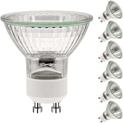 DEBUNS GU10 35W Bulbs, GU10 Halogen Bulbs, AC 230V 35W Spot Bulb, GU10 Halogen Bulbs, 2-Pin, 35° Beam Angle, 2700K, Dimmable, Warm White, Pack of 6 [Energy DEBUNS GU10 35W Bulbs, GU10 Halogen Bulbs, AC 230V 35W Spot Bulb, GU10 Halogen Bulbs, 2-Pin, 35° Beam Angle, 2700K, Dimmable, Warm White, Pack of 6 [Energy