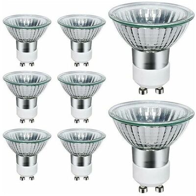 TEHTUY GU10 Halogen Bulbs, Pack of 8 50W GU10 Halogen Spotlights, AC 220V-240V, 700 Lumens, 3000K Warm White, 40° Beam Angle TEHTUY GU10 Halogen Bulbs, Pack of 8 50W GU10 Halogen Spotlights, AC 220V-240V, 700 Lumens, 3000K Warm White, 40° Beam Angle