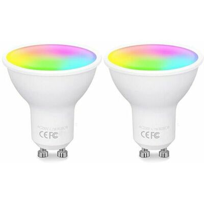 TEHTUY GU10 WiFi Smart Bulb, RGBCW LED Smart Bulb, Compatible with Alexa/Google Home, 4.7W Equivalent to 50W GU10 Bulb, Dimmable RGB Multi-Color, 2700-6500K TEHTUY GU10 WiFi Smart Bulb, RGBCW LED Smart Bulb, Compatible with Alexa/Google Home, 4.7W Equivalent to 50W GU10 Bulb, Dimmable RGB Multi-Color, 2700-6500K