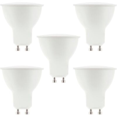 Litecraft - Light Bulb GU10 7W 3000K Warm White Non Dimmable led in White - 5 Pack Litecraft - Light Bulb GU10 7W 3000K Warm White Non Dimmable led in White - 5 Pack