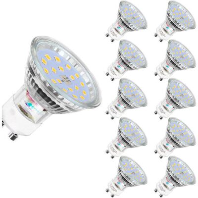 TORMATOR Pack of 10 GU10 5W LED Bulbs, 60W Equivalent to Halogen Bulbs, 560LM, Cool White 6000K, Non-Dimmable TORMATOR Pack of 10 GU10 5W LED Bulbs, 60W Equivalent to Halogen Bulbs, 560LM, Cool White 6000K, Non-Dimmable