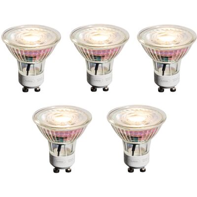 Luedd - Set of 5 GU10 50mm Dimmable led Bulbs Clear 4.9W 450 lm 2700K Luedd - Set of 5 GU10 50mm Dimmable led Bulbs Clear 4.9W 450 lm 2700K