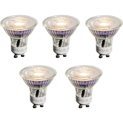 LUEDD Set of 5 GU10 50mm led Bulbs Clear 3.5W 330 lm 3000K LUEDD Set of 5 GU10 50mm led Bulbs Clear 3.5W 330 lm 3000K
