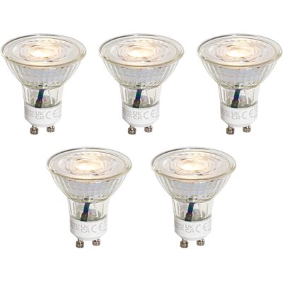 Luedd - Set of 5 GU10 50mm 3-Step Dimmable Kelvin led Bulbs Clear 4.5W 380 lm 2000-2700K Luedd - Set of 5 GU10 50mm 3-Step Dimmable Kelvin led Bulbs Clear 4.5W 380 lm 2000-2700K