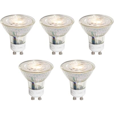 Luedd - Set of 5 GU10 50mm 3-Step Dimmable in Kelvin led Bulbs Clear 4.9W 450 lm 2000-2700K Luedd - Set of 5 GU10 50mm 3-Step Dimmable in Kelvin led Bulbs Clear 4.9W 450 lm 2000-2700K
