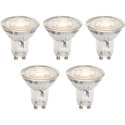 Luedd - Set of 5 GU10 50mm Dimmable in Kelvin led Bulbs Clear 4.9W 400 lm 2200-3000K Luedd - Set of 5 GU10 50mm Dimmable in Kelvin led Bulbs Clear 4.9W 400 lm 2200-3000K
