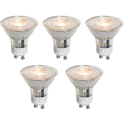 LUEDD Set of 5 GU10 50mm led Bulbs Clear 3W 250 lm 2200K LUEDD Set of 5 GU10 50mm led Bulbs Clear 3W 250 lm 2200K