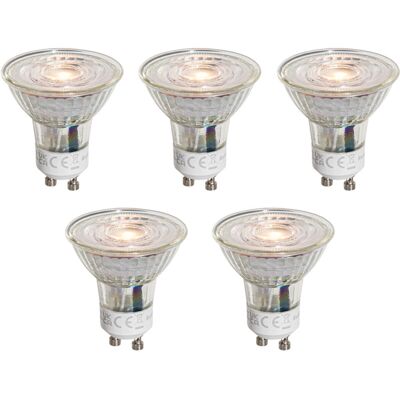 LUEDD Set of 5 GU10 50mm LED Bulbs Clear 4.5W 360 lm 2700K LUEDD Set of 5 GU10 50mm LED Bulbs Clear 4.5W 360 lm 2700K